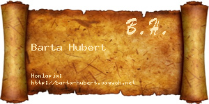 Barta Hubert névjegykártya